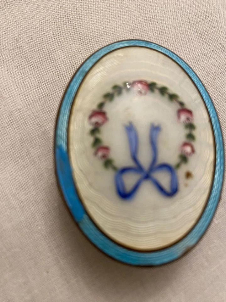 Schnupftabakdose Pillendose Wiener Werkstätten Jugendstil Messing Emailiert  - Bild 4 von 4