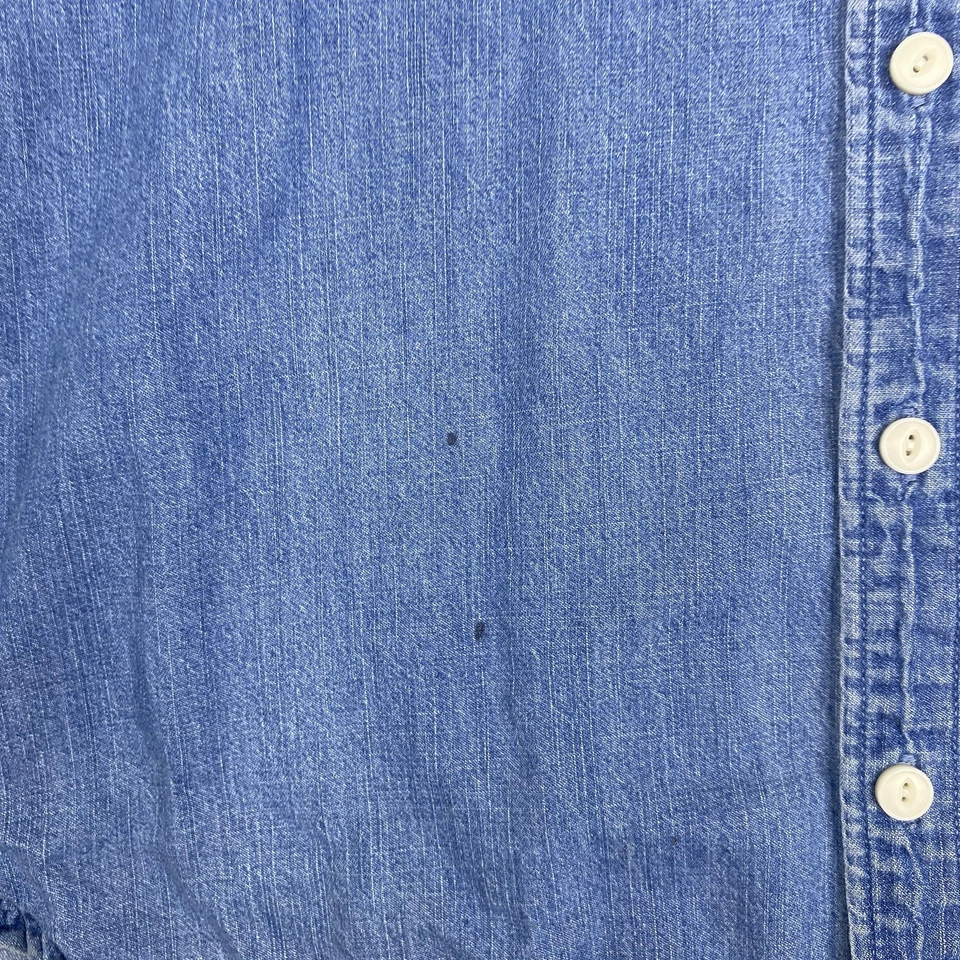 J.Crew Chambray Shirt Mens Medium Blue Slim Untucked Long Sleeve Button Front - Image 4 of 4