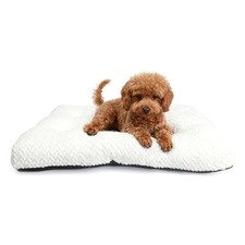 Washable Dog Crate Pad for Small Dogs, Anti-Slip Puppy Kennel 24"x17"x4" White