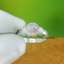 Rose Quartz Gemstone 925 sterling silver handmade Gift Ring US size 5 to 13