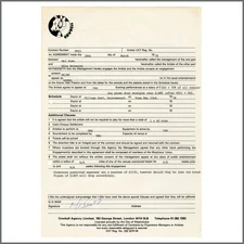 AC/DC Cowbell 1978 Signed Performance Contract (UK)