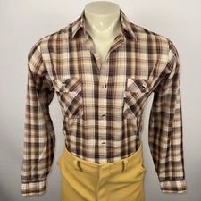 Levis Button Up Shirt Mens Large Western Cowboy Plaid Levi's Vtg 80s USA Made