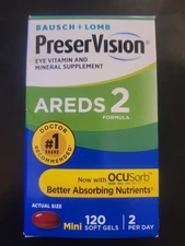 BAUSCH & LOMB PRESERVISION AREDS 2 - 120 MINI SOFT GELS EYE VITAMIN FREE SHIPPIN