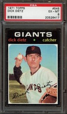 1971 Topps #545 Dick Dietz *PSA 6 (EX-MT) *San Francisco Giants