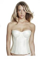 Dominique Classic White Festival Y2K Corset Top Tiny Flower Detail Garter 34D