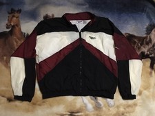 Vintage Reebok Windbreaker Jacket Black Maroon White Colorblock Men s Large Y2K
