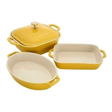 Staub Stoneware 4-pc, Mixed Baking Dish Set, Citron