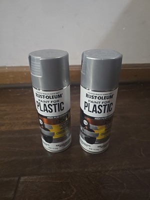 2x NEW RUSTOLEUM PAINT FOR PLASTIC 257389 ALUMINUM 11 OZ.  Lot of 2