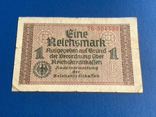 WWII GERMAN. ONE REICHMARK . EASTERN OCCUPIED COUNTRIES -:- CIRCULATED CONDITION