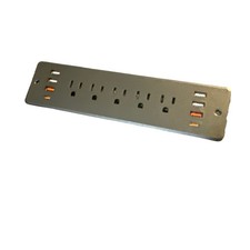 13 in 1 Recessed Power Strip Flat Plug, Furniture 6FT Black / Desktop Power Str