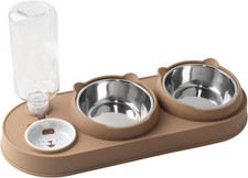 3-In-1 Cat Food and Water Bowl Set, Stainless Steel Cat Bowls | Pet Feeding Stat