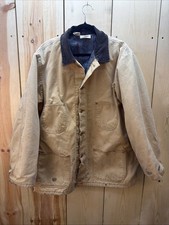 Vintage Dickies Chore Coat XL Tan Blanket Lined Corduroy Collar Distressed