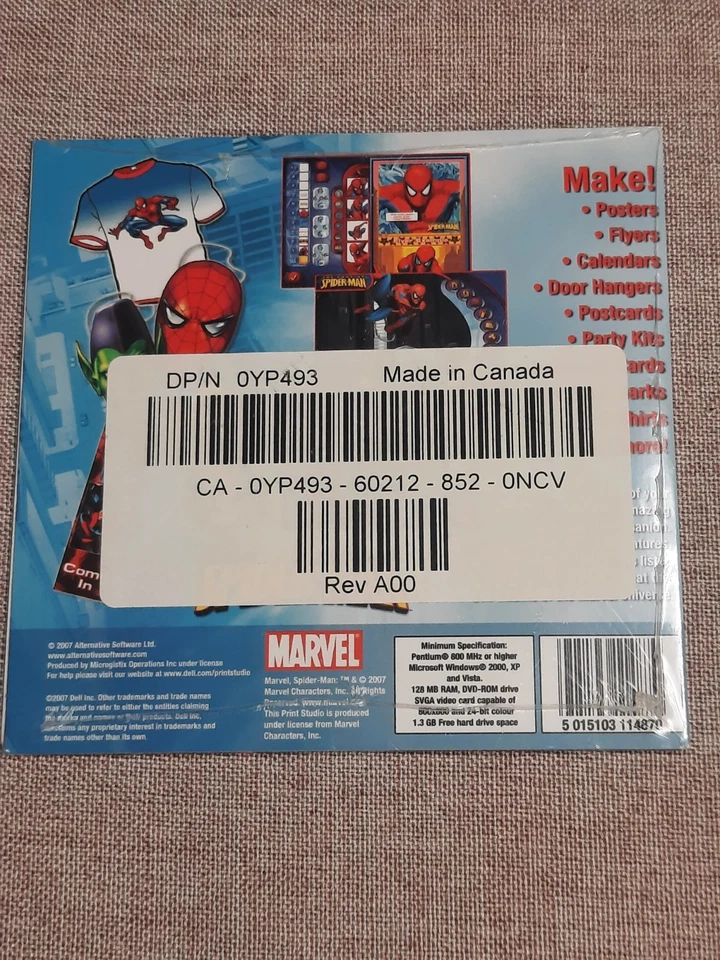 Marvel The Amazing Spiderman Print Studio PC DVD Rom Marvel New & Sealed - Image 2 of 2