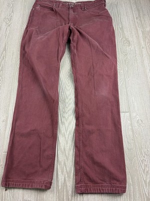 Duluth Trading Co Flex Fire Hose Burgundy Jeans Size 36 Inseam 34