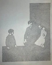 Large Graphite Drawing-Family Seurat –James Spencer Russell-New York Modernist