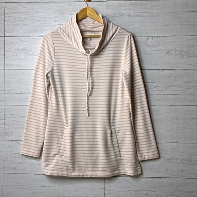 Talbots Haven Well Within Top Womens Size Small Pink & White French Terry Summit