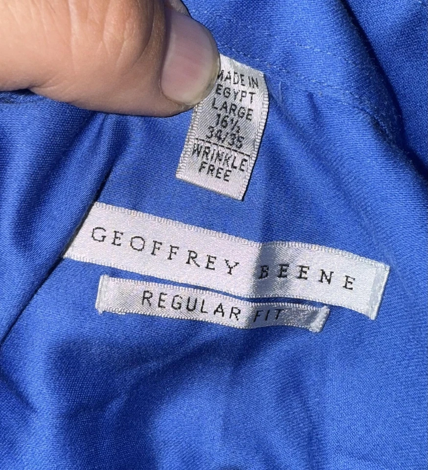 Geoffrey Beene Shirt Mens Large Wrinkle Free Regular Fit Button Up Long Sleeve - Image 3 of 3