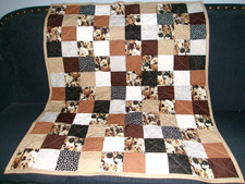 Handmade Crib Quilt for a Boy or Girl, Variety of Dog Prints, 40" x 45"