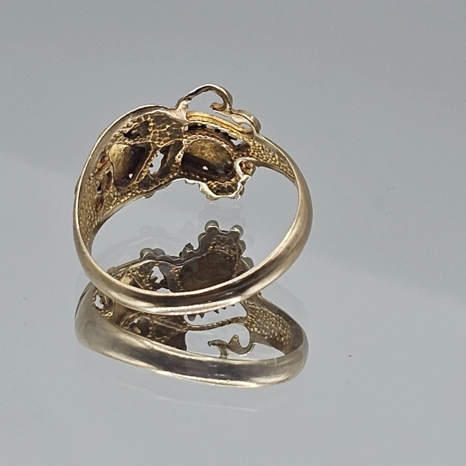 Black Hills Gold by Coleman 10K Leaf Grape Ring Sz 7.5 Yellow Gold Filigree - Image 4 of 4