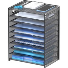 Schreibtisch Organizer Holz Papier Ablage 10 Ebenen Bürobedarf