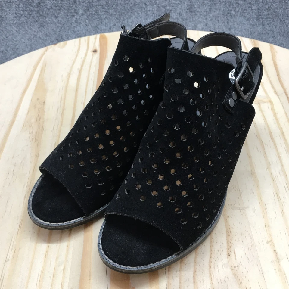 White Mountain Sandals Womens 8 M Glorielle Block Heels Open Toe Slingback Black - Image 3 of 4