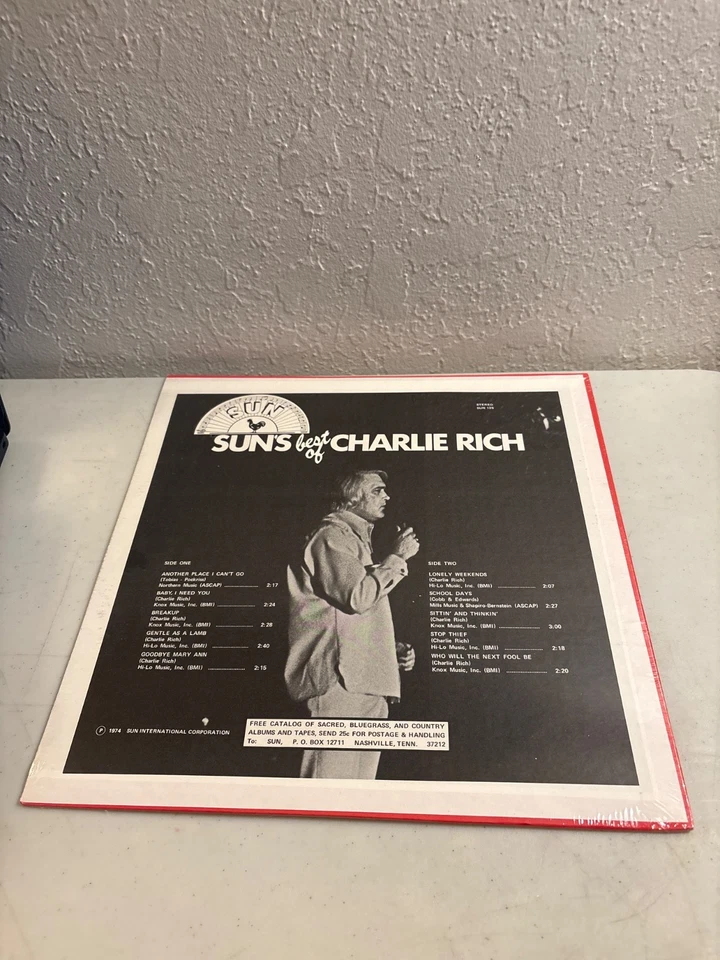 1974 SUN'S BEST OF CHARLIE RICH VINYL RECORD LP SUN RECORDS SUN 135 NEW & SEALED - Image 2 of 2