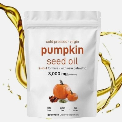 60/180/300 Softgels Saw Palmetto - Herbal Supplements Seed Oil 3000 mg Pumpkin