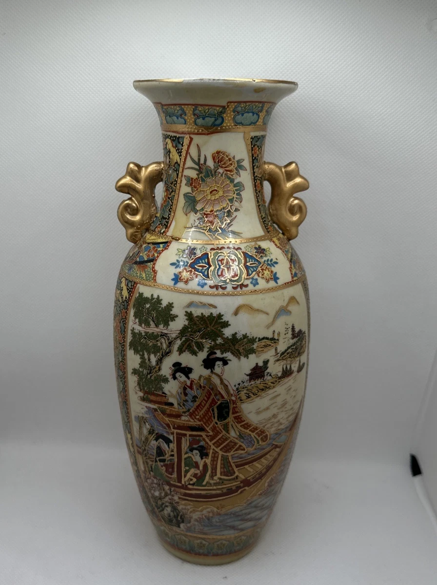 艺妓花瓶日本古董花瓶| eBay