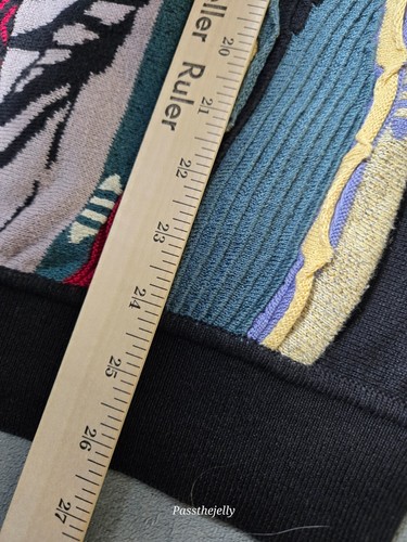 St Croix Knits 3D Shirt Mens Medium Vintage Coogi Style Multi Colored Collar USA - Picture 8 of 12
