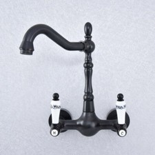 Black Oil Rubbed Brass Kitchen Faucet Bathroom Sink Mixer Tap Wall Mount ssf703