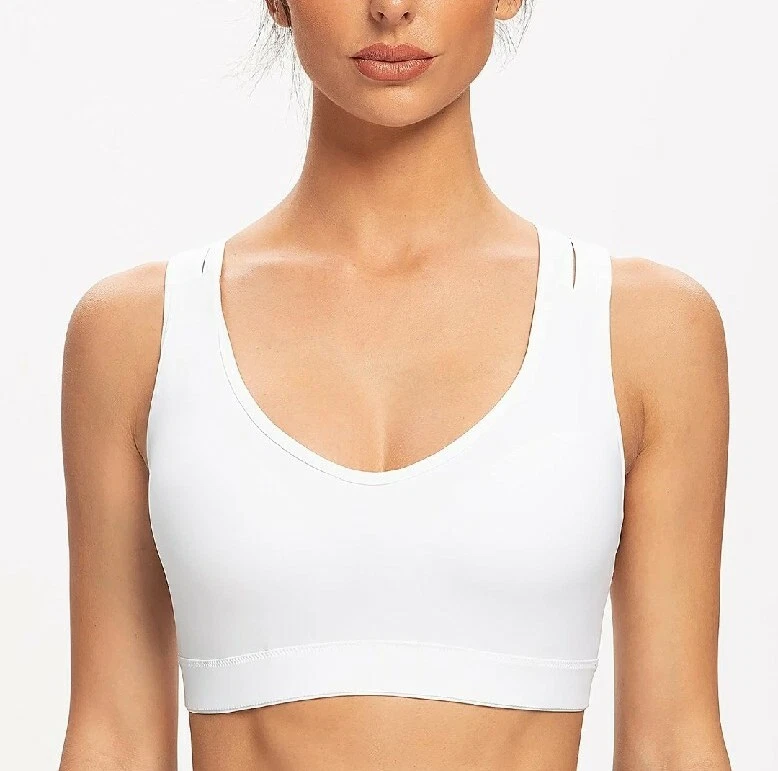 Women's High Impact Plus Size Large Bust Sports Bra White Size XL