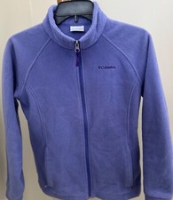 Columbia Youth Girls Size XL 18/20 Purple Fleece Zip Front Jacket PREMIUM cond