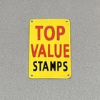 VINTAGE TOP VALUE STAMPS DOOR PALM PUSH PORCELAIN SIGN CAR GAS TRUCK GASOLINE