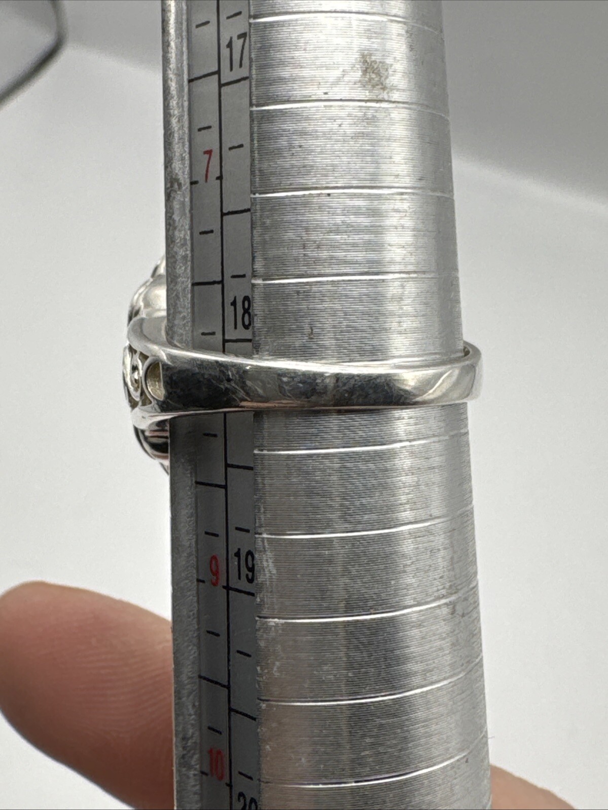 Sterling Silver Burmese Ruby Cluster Ring Size 8 … - image 6