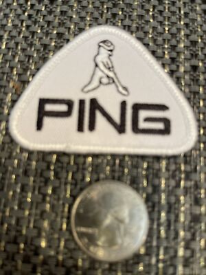 PING BLACK Lettering Iron On Or SEW on  patch Embroidered 2.5  x 2 