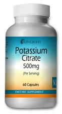 Potassium Citrate 500mg   Pure Mineral Caps   Trusted Source   Free USA Ship