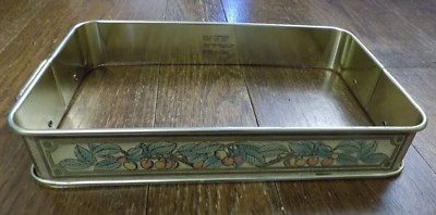 Vtg PYREX 232 N Tin Metal Baking Dish Holder ONLY Peaches Pattern Country Decor