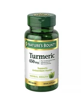 Nature's Bounty Turmeric Curcumin 450  mg Plus Turmeric Extract 50 mg, 60 Count