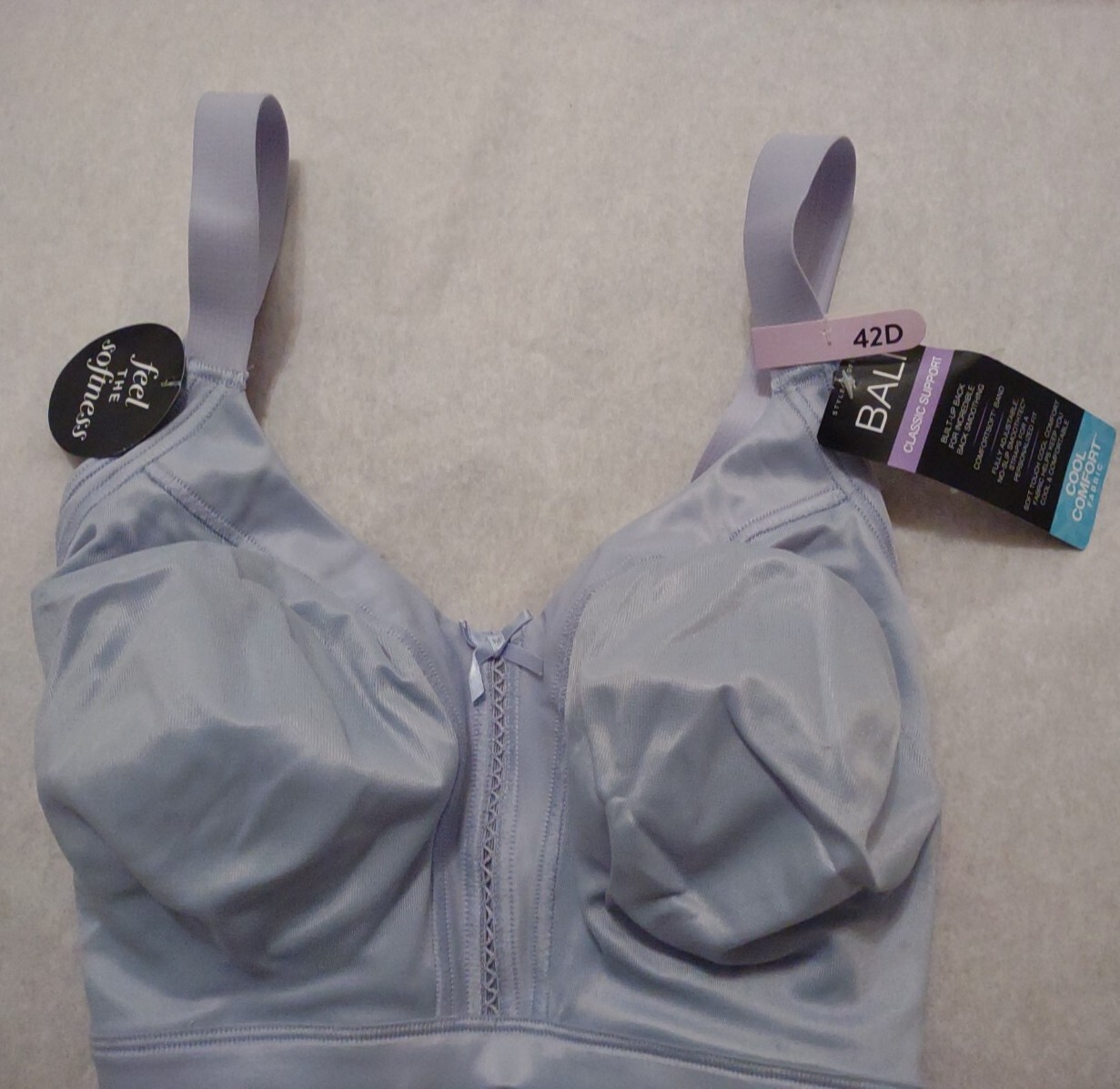 Bali Classic Support Bra Cool Comfort Soft Cup Unlined No Wire 42D