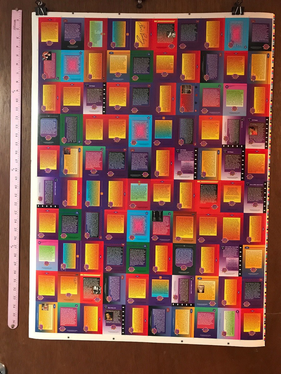 ELVIS PRESLEY COLLECTION 2 Full Uncut Sheet of 100 Trading Cards