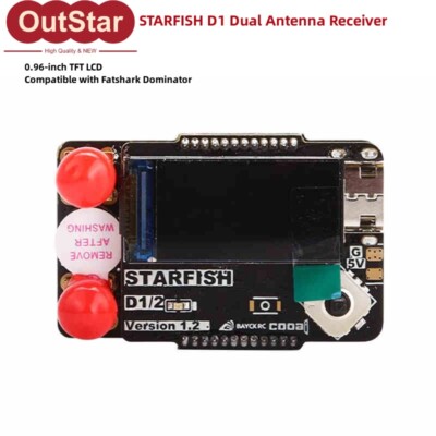 STARFISH D1 Dual Antenna Receiver 5.8GHz A/V Receiver Compatible w/ Fatshark 5V