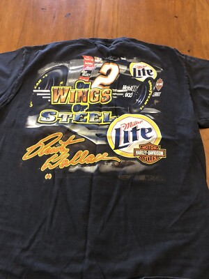 2 Vintage Chase Authentics Rusty Wallace Shirt Nascar Miller Lite Mens Large