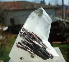 - Minerali Grezzi Cristalloterapia - HUBNERITE su QUARZO IALINO (8) peru'