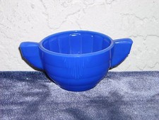 Akro Agate Large Stacked Disc and Interior Panel Sugar No Lid Opaque Blue