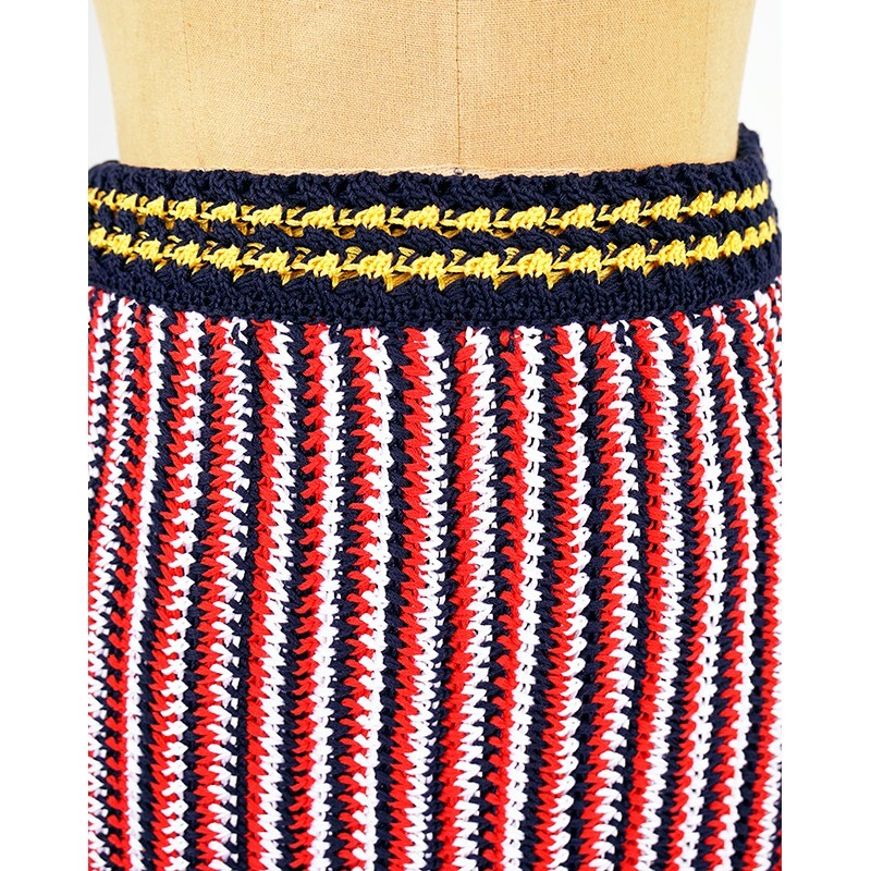 スカート MIU MIU RED AND BEIGE SKIRT Miu Miu Colorblock Wool Mini Skirt