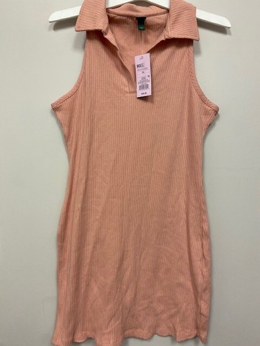 Sleeveless Knit Bodycon Polo Dress 
