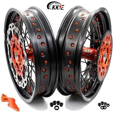 Kke 17 Supermoto Wheels Rims For Ktm Exc Sxf Xcw Xcf 125-380cc 2000-2002 Orange