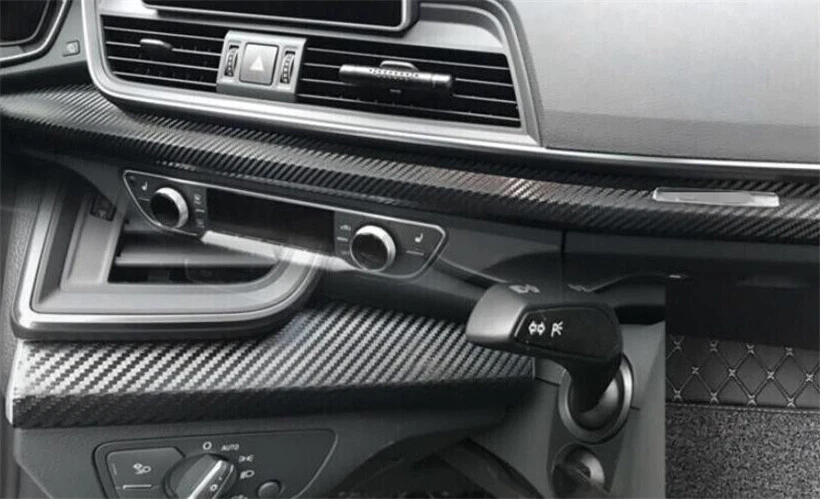 For Audi Q5 2018-2025 Carbon Fiber Central Console Instrument Strip Sticker Trim Foto 2 de 4
