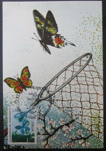 XIX. TAG BRIEFMARKE Maximum Postkarte Annullierung Jugend Freizeit Schmetterling