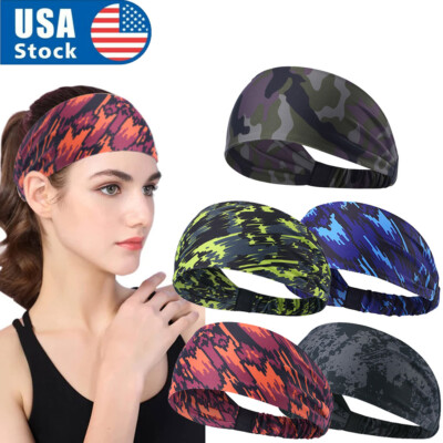 Sports Moisture Wicking Sweatband Non-Slip Head Band Yoga Cycling Yoga  HairBand - Main Image